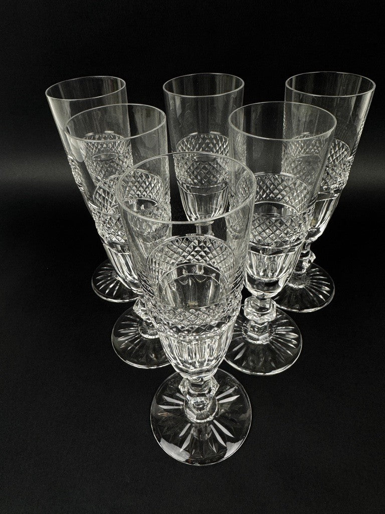 6 flûtes à champagne en cristal Saint Louis – modèle Trianon – 18 cm