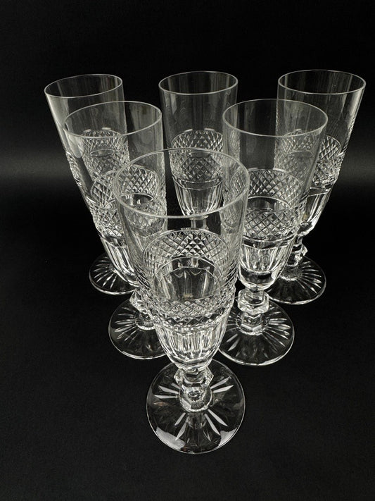 6 flûtes à champagne en cristal Saint Louis – modèle Trianon – 18 cm