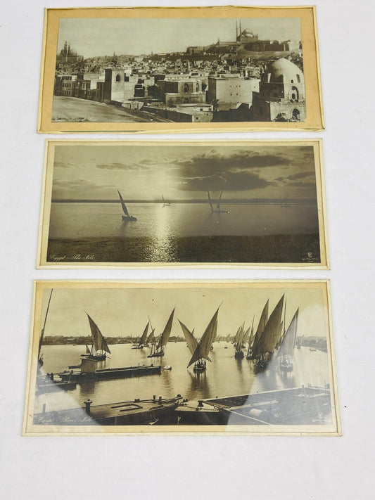 Lot de 3 vues d'Egypte, Le Caire et le Nil - Lehnert & Landrock circa 1929