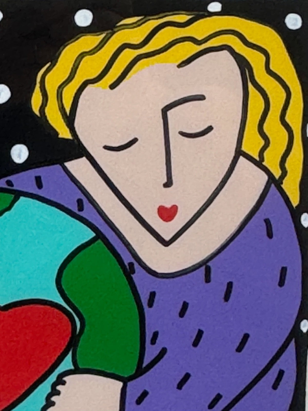 Sandra Magsamen, original 54x79 "Love makes the world go around" c.1990