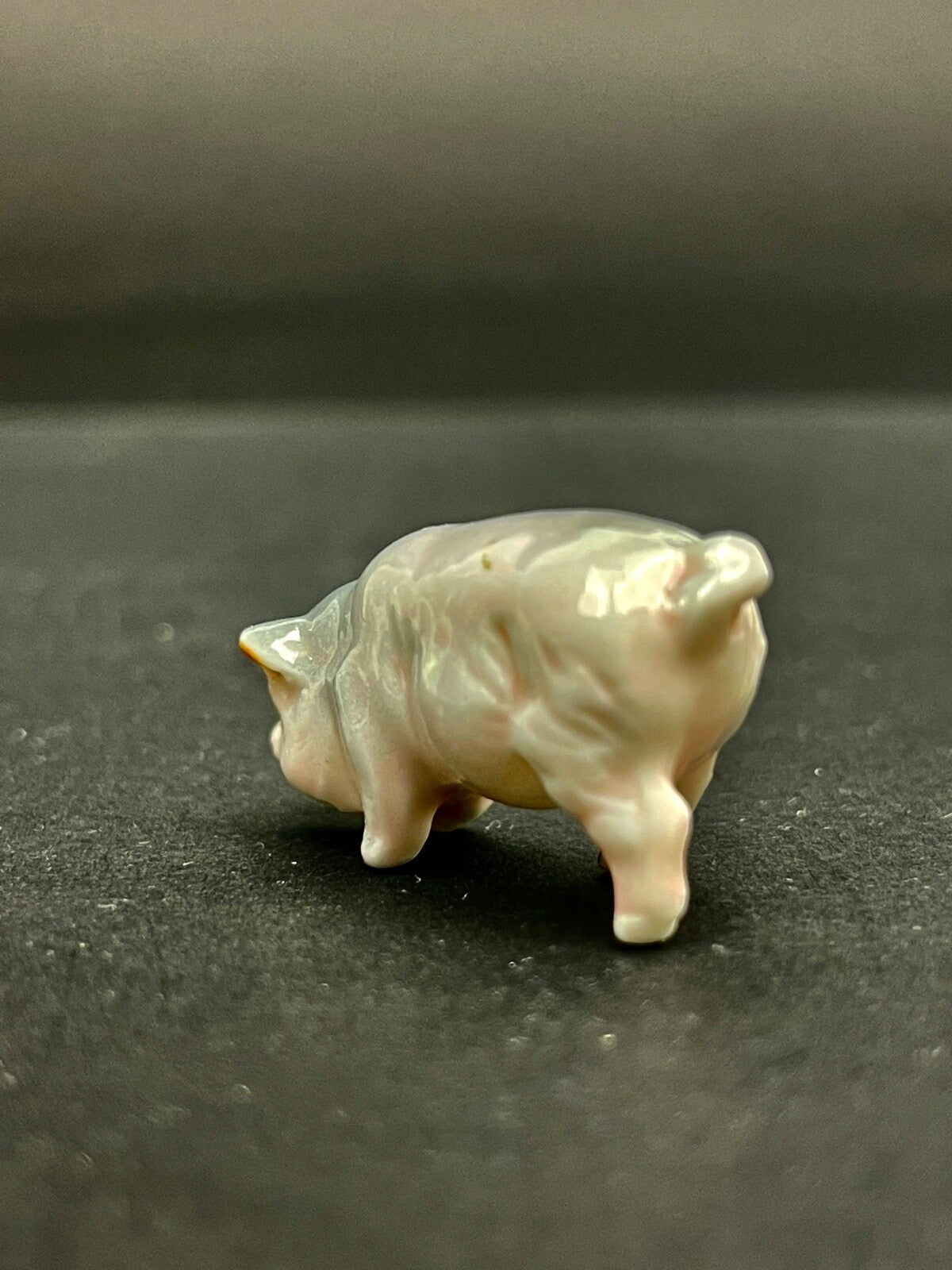 Figurine En Porcelaine, Cochon Miniature