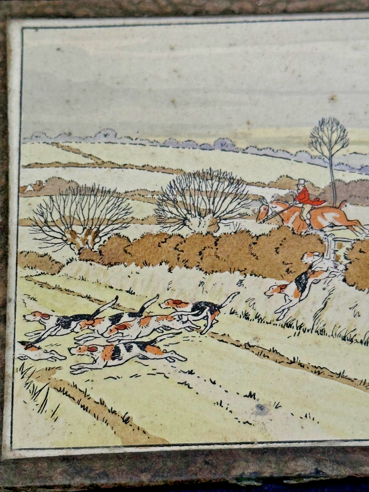 Paire de petites lithographies d'Harry Eliott Hunting scenes