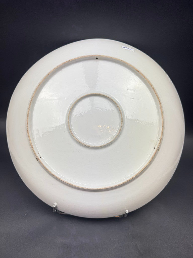 Plat décoratif en porcelaine de Limoges, décor peint à la main – fin XIXe