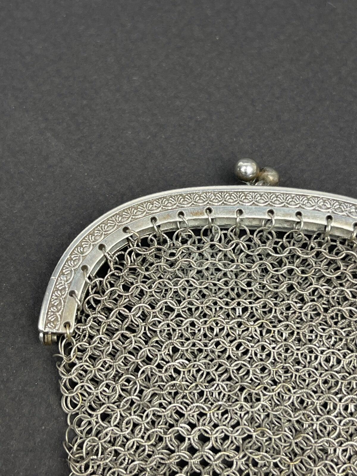 Ancienne petite bourse, aumônière en argent massif Pomar