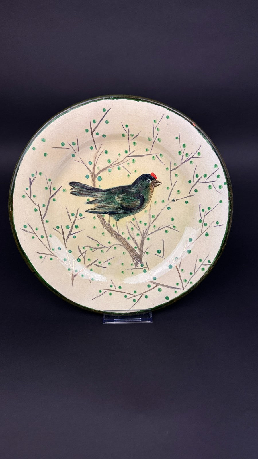 Service de table signé Costa Diaz – faïence catalane à décor d’oiseaux – 1950