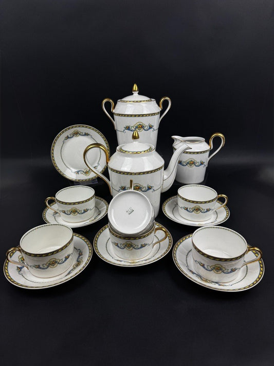 Service à thé en porcelaine Bernardaud Limoges décor Corne d’abondance
