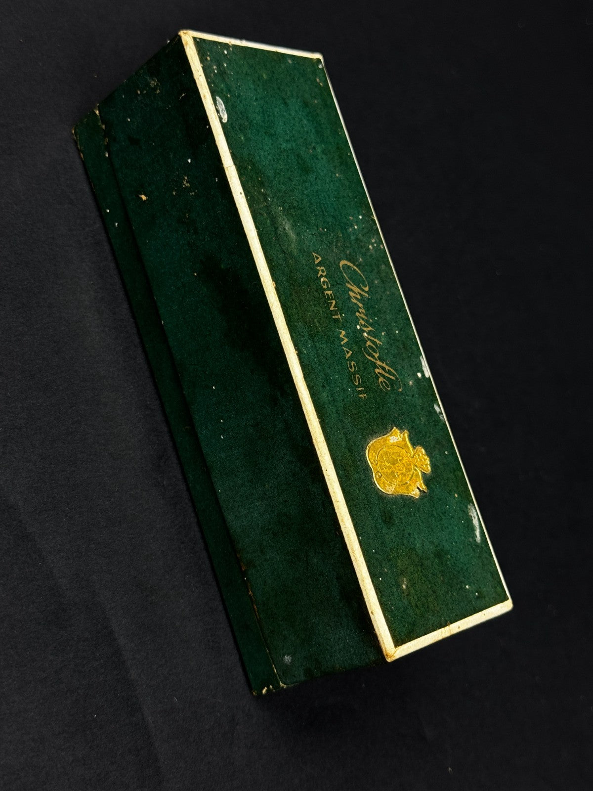 Coffret de quatre salerons Christofle en argent massif et verre