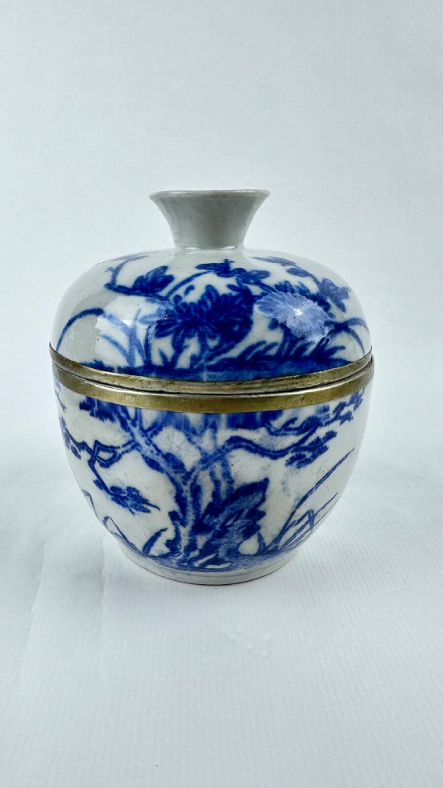 Pot couvert bleu et blanc Chine 18ème