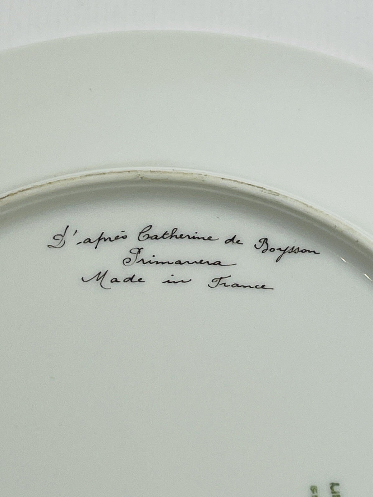 Assiette en porcelaine d'après Catherine de Boysson pour Primavera n°2