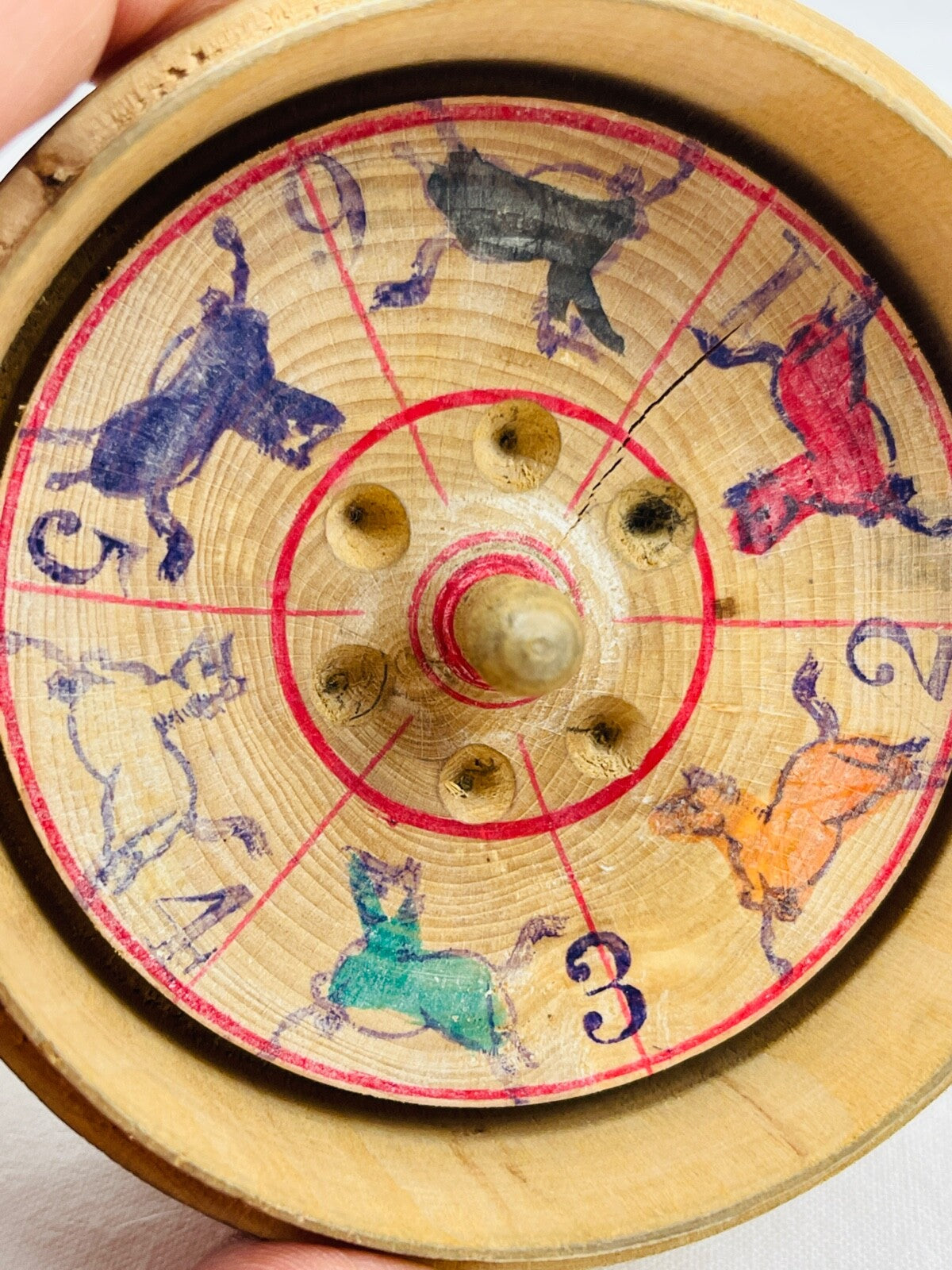 Jeu de loterie, courses de chevaux en bois Chine ou Japon