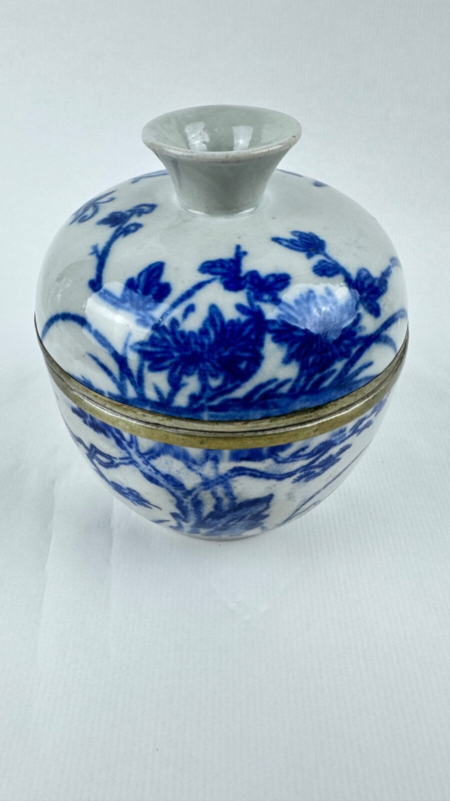 Pot couvert bleu et blanc Chine 18ème