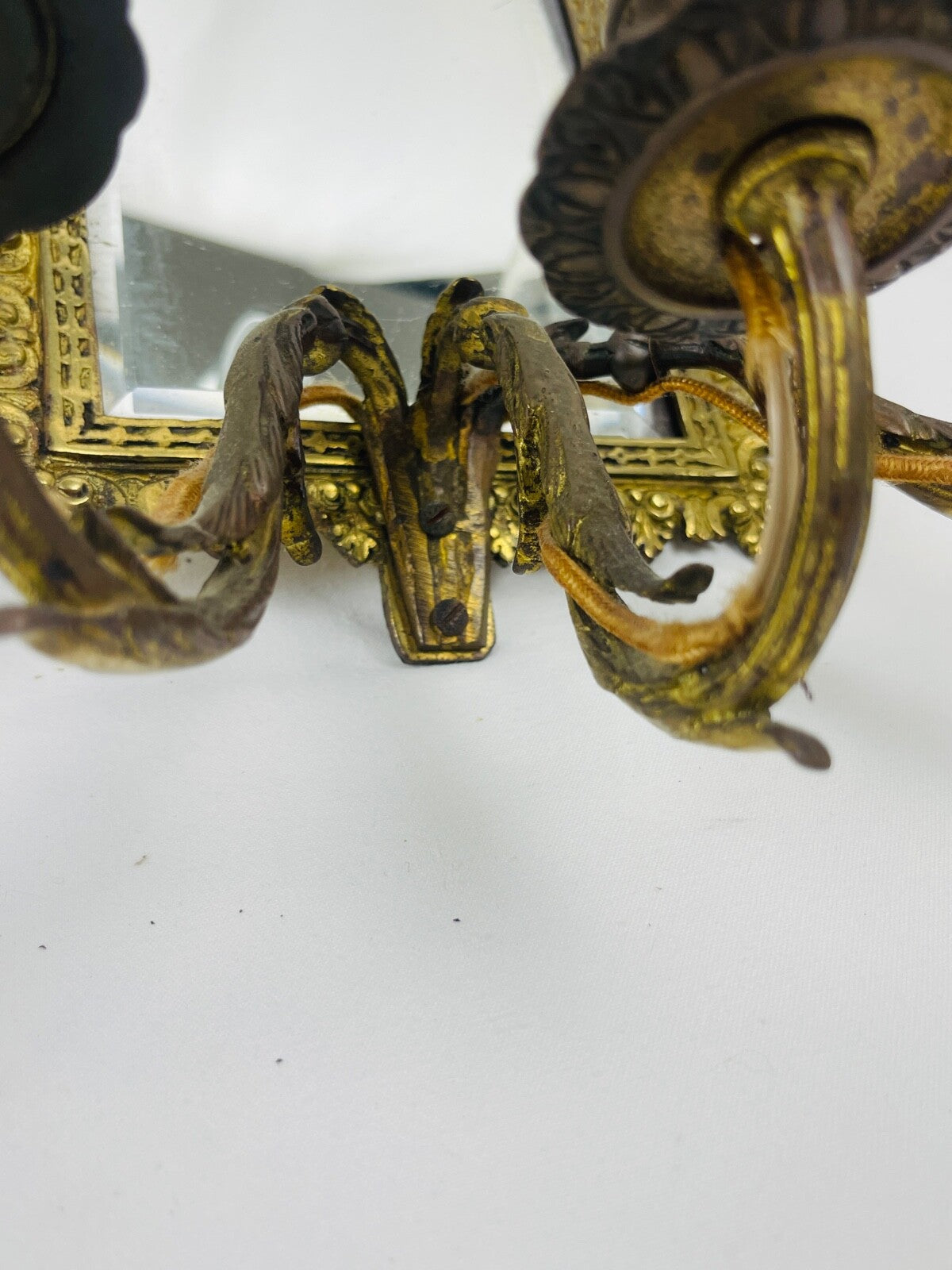Paire d'appliques miroir en bronze 19ème
