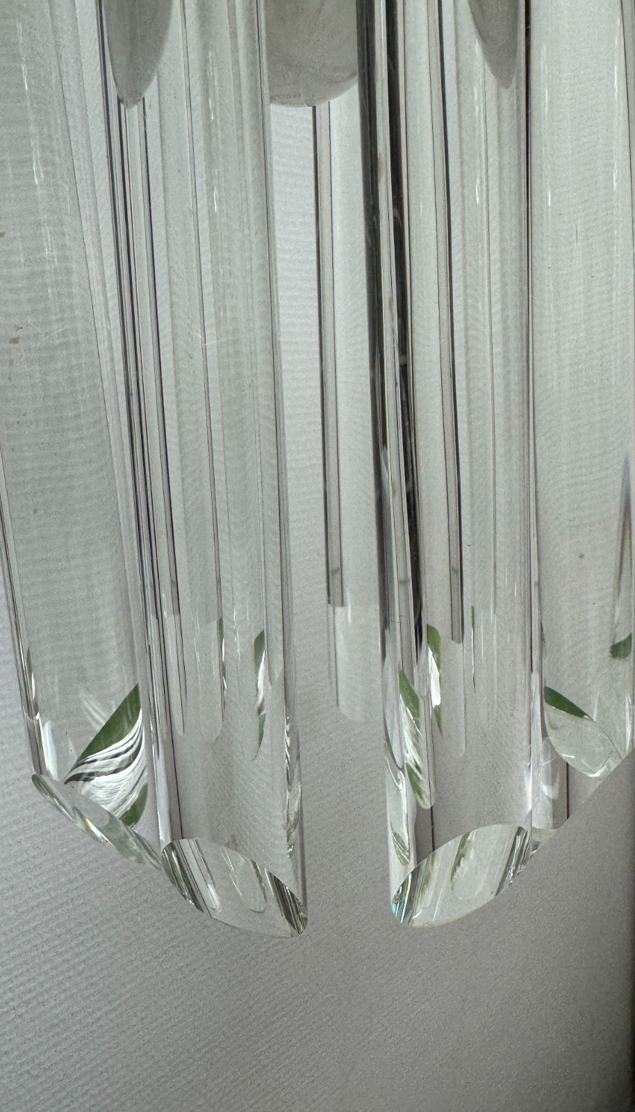 Lustre 3 rangs de tubes cristal Giesse Senago dans le gout de Venini, Italie