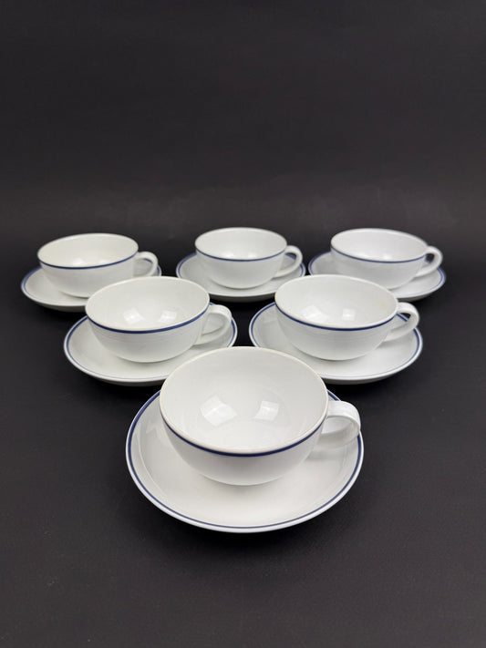 Suite de 6 tasses à thé Geneviève Lethu modèle Filea 1995