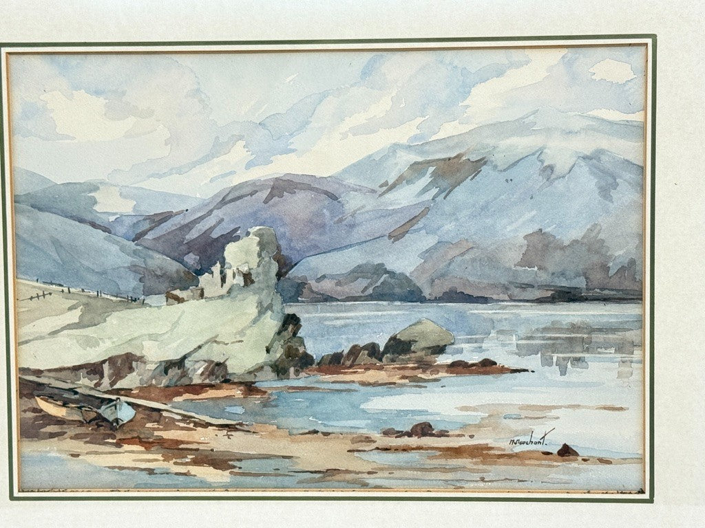Maurice Marchant, chateau de Ardvreck, Highlands écosse, aquarelle