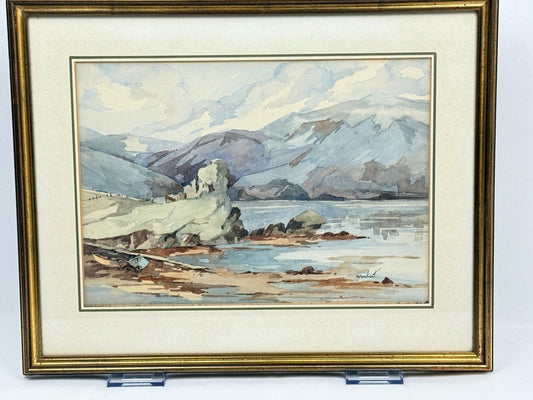 Maurice Marchant, chateau de Ardvreck, Highlands écosse, aquarelle
