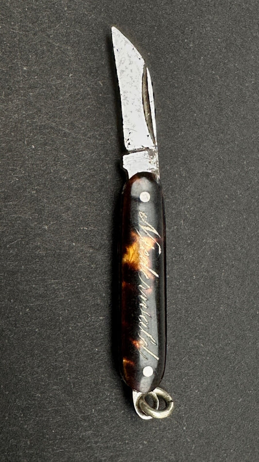 Tout Petit Couteau Pliant, Canif Miniature En écaille XIXème
