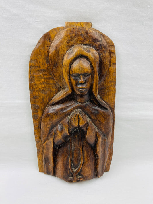 Icone en bois Vierge en prière