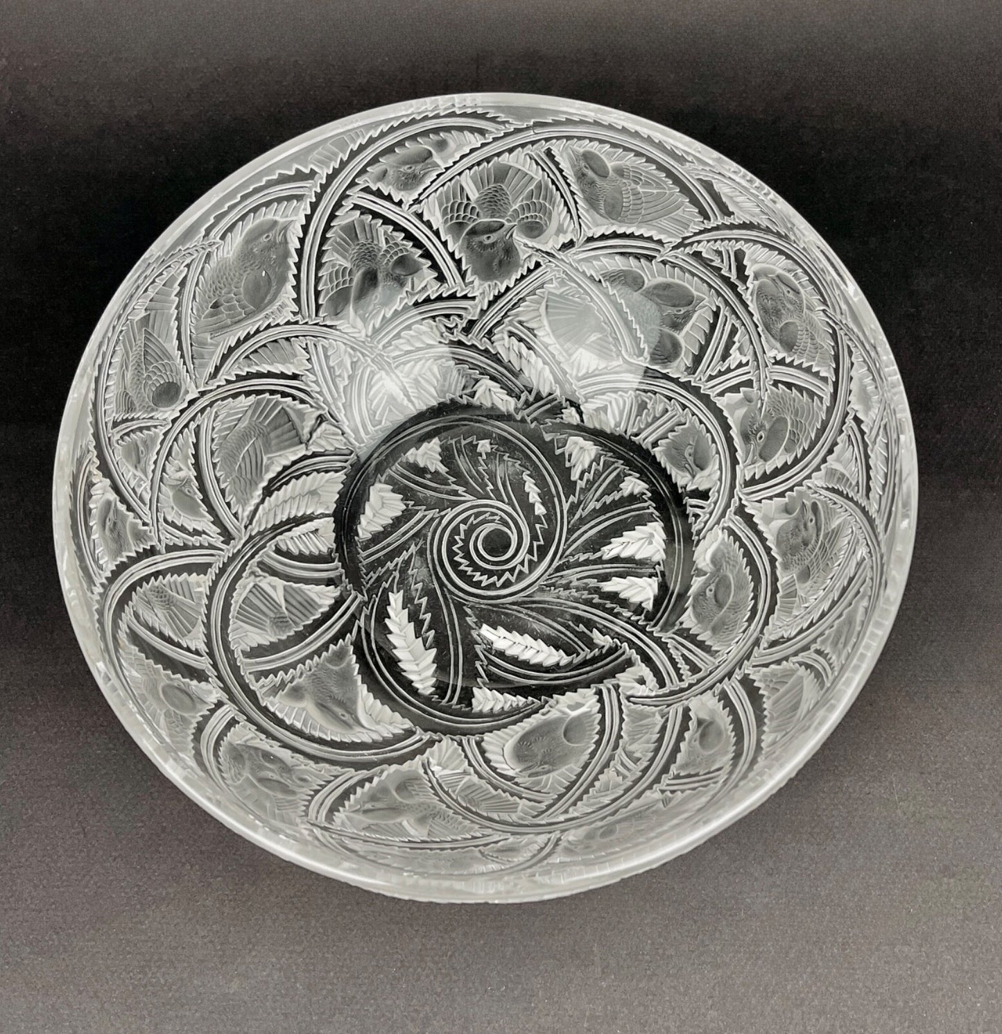Coupe En Cristal Lalique Modèle Pinsons