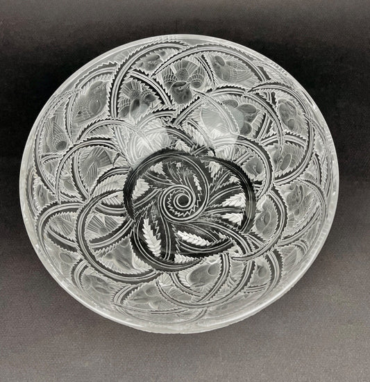 Coupe En Cristal Lalique Modèle Pinsons