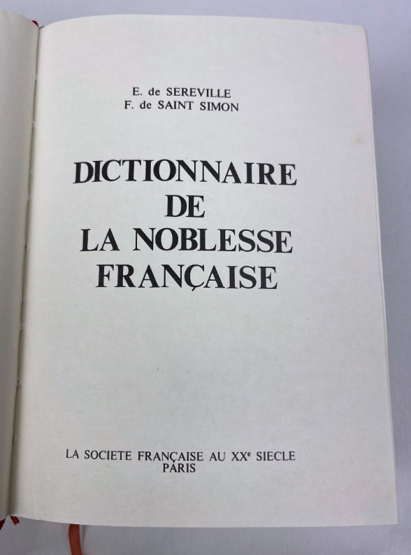 Serville, Saint-simon, Dictionnaire De La Noblesse Française