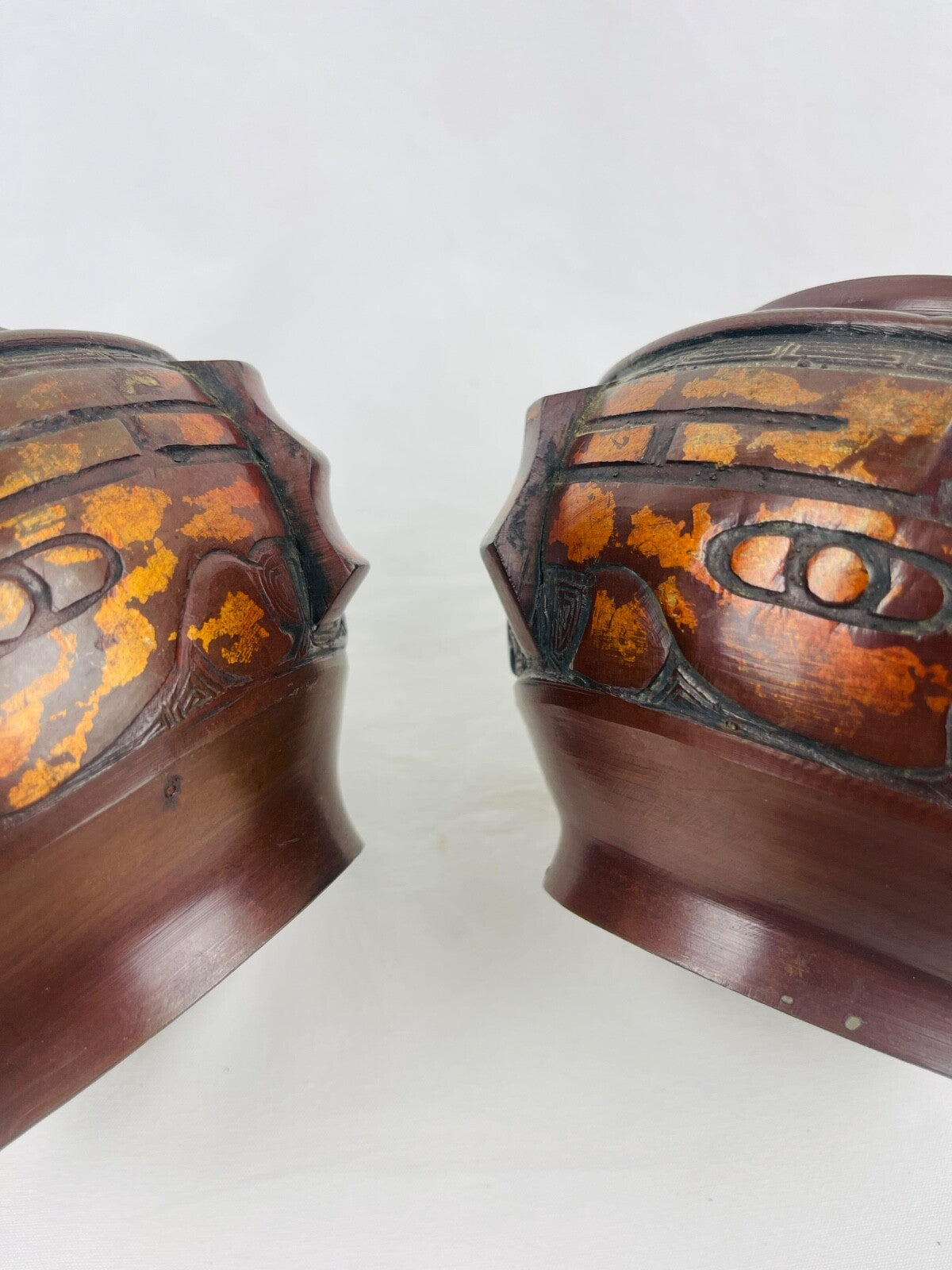 Paire de pots, vases en bronze, Chine 1900
