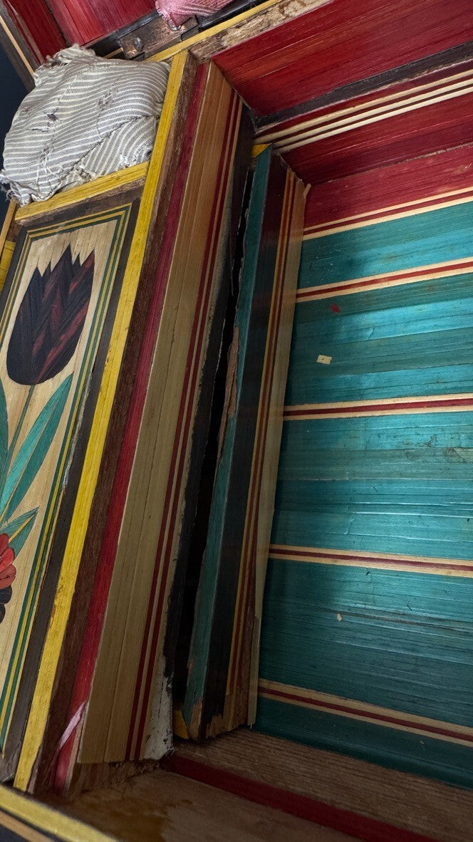 Coffret boîte à couture en marqueterie de paille Fin XVIIIème début XIXème