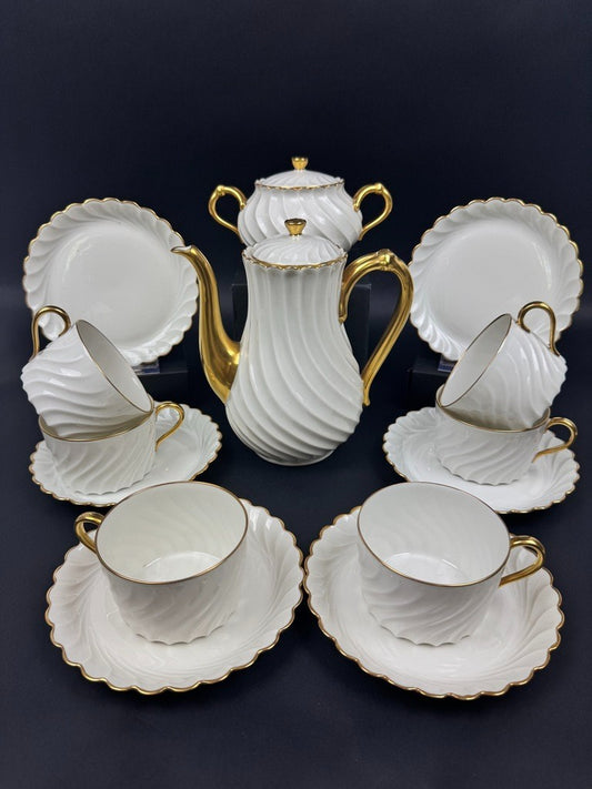 Service à thé en porcelaine blanche "Torsade"  ou "Tors"  Théodore Haviland