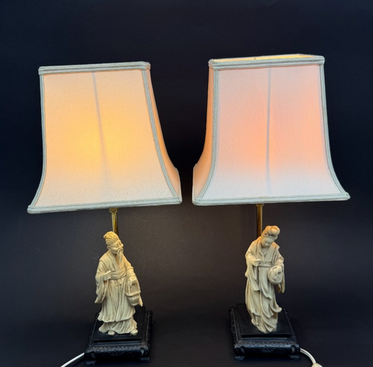 Paire de lampes de chevet en résine