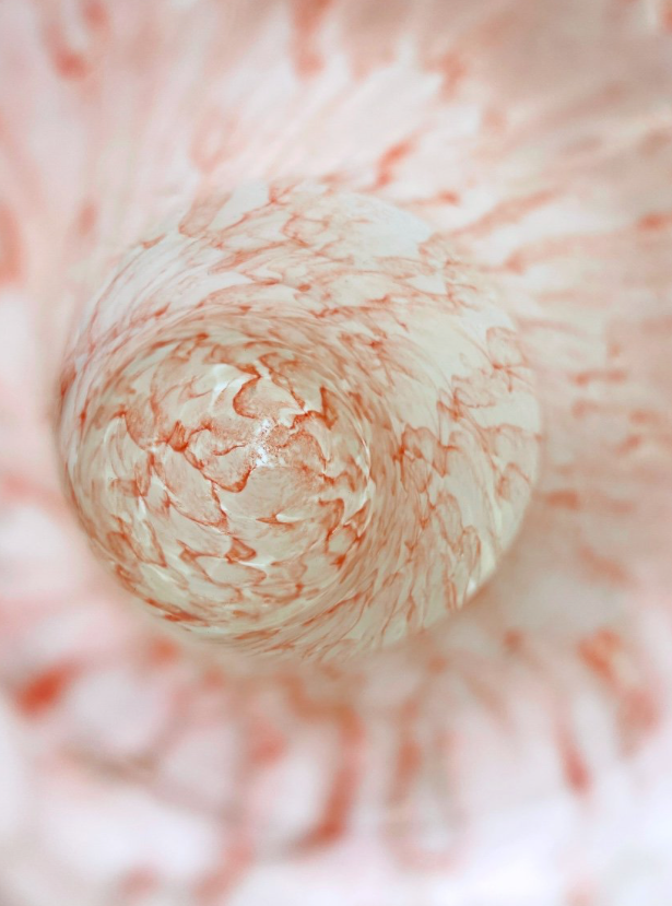 Vase En Verre Marbré Rose, Murano
