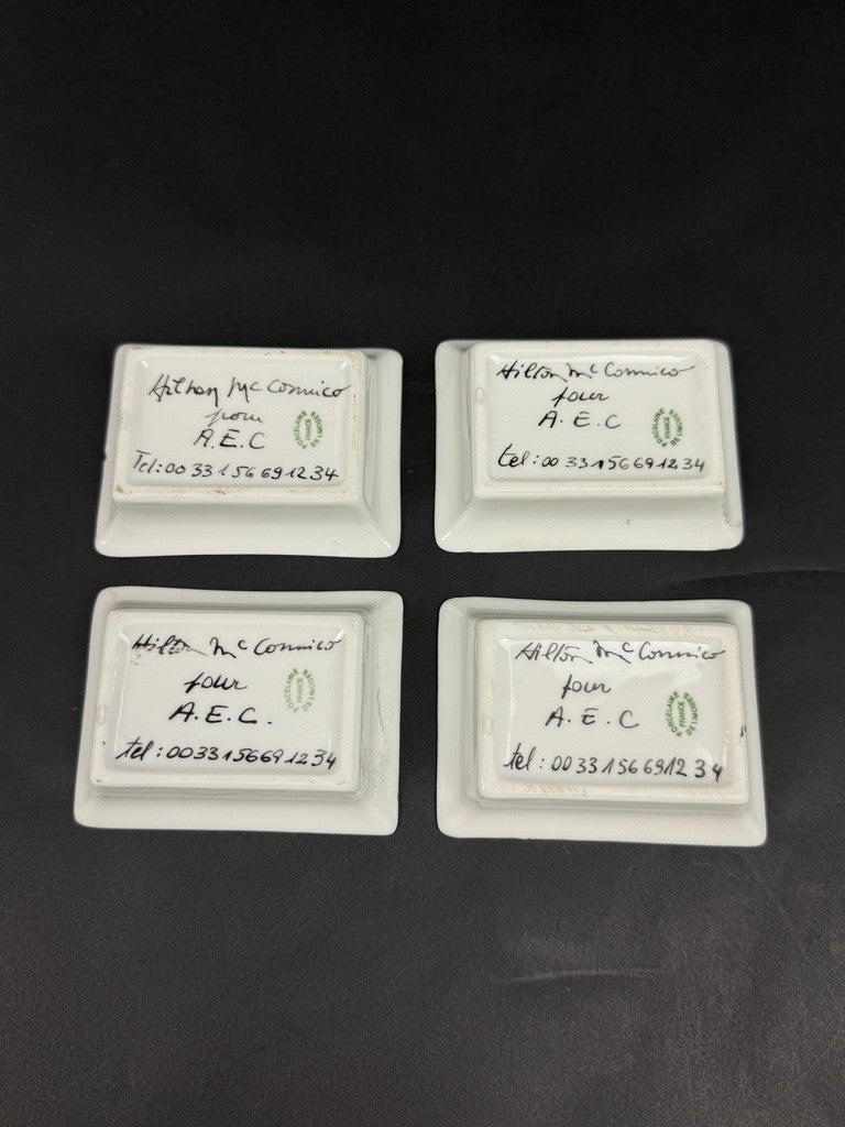 Hilton Mc Connico, coffret de 4 coupelles de bridge, cendriers. 2