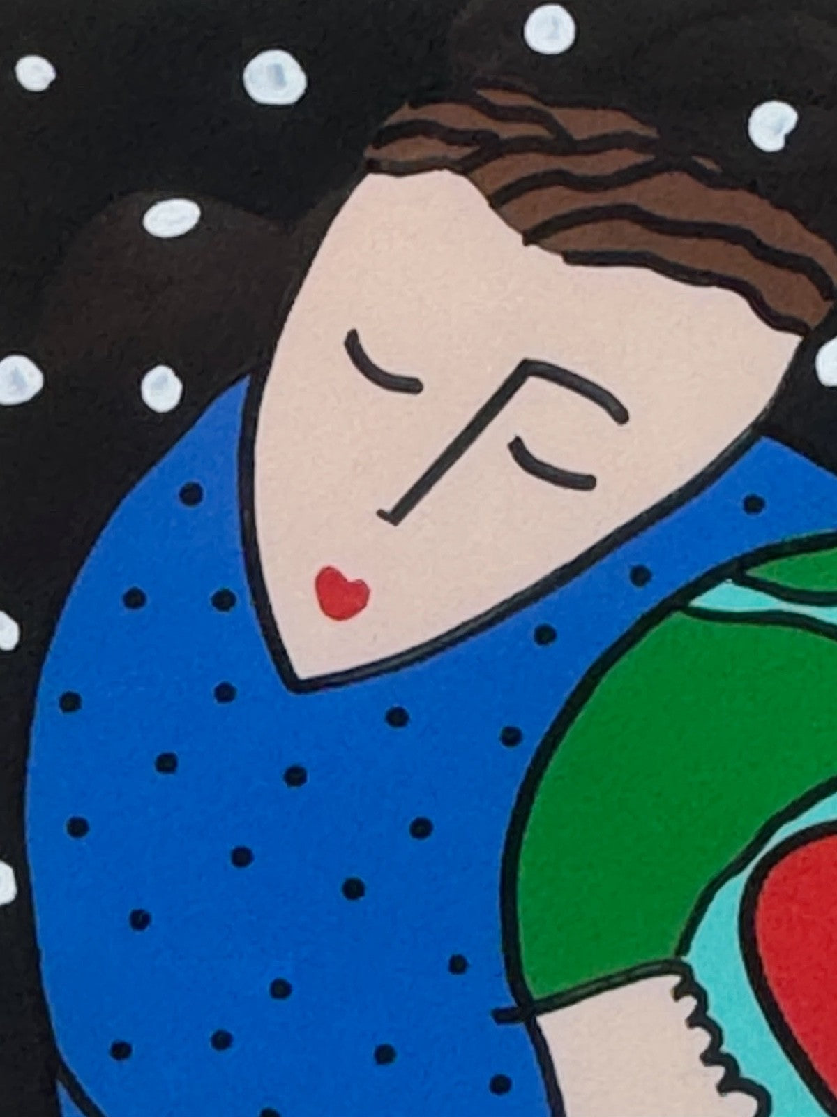 Sandra Magsamen, original 54x79 "Love makes the world go around" c.1990