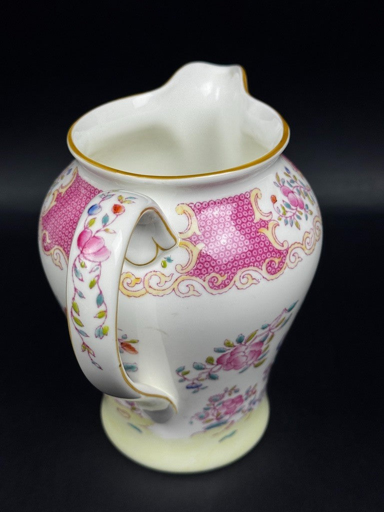 pichet en porcelaine fine Minton modèle Pink Cockatrice 15,5 cm
