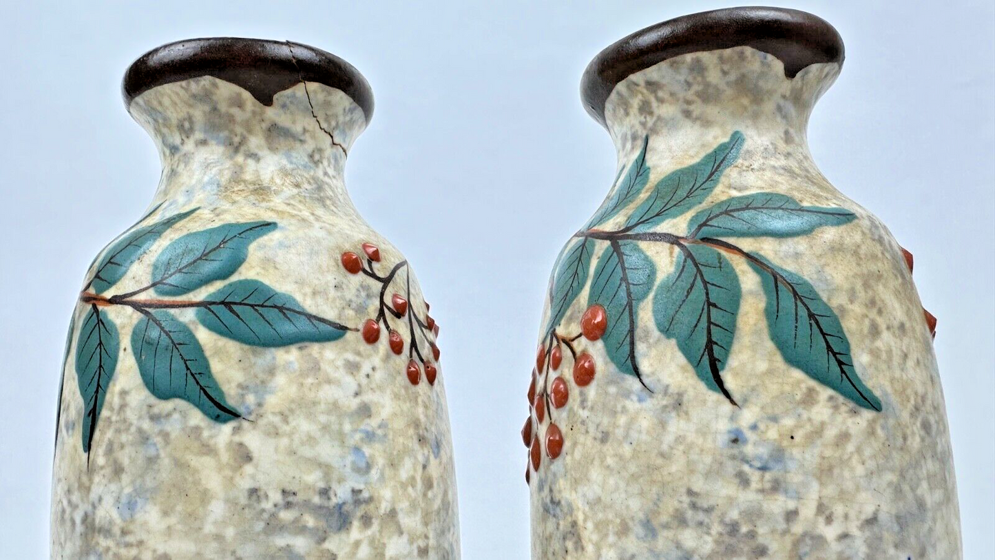 Belle Paire De Vases Art Déco De Louis Auguste Dage