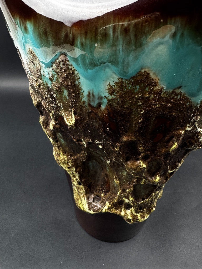 Vase en céramique émaillée – style brutaliste, années 60/70