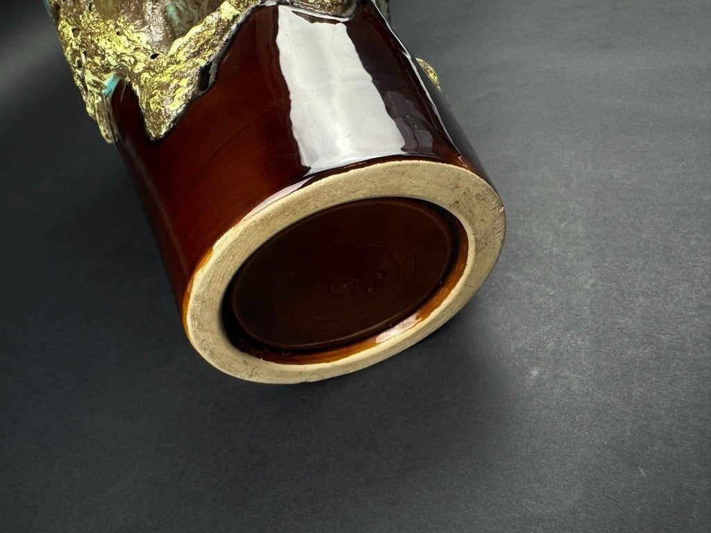 Vase en céramique émaillée – style brutaliste, années 60/70