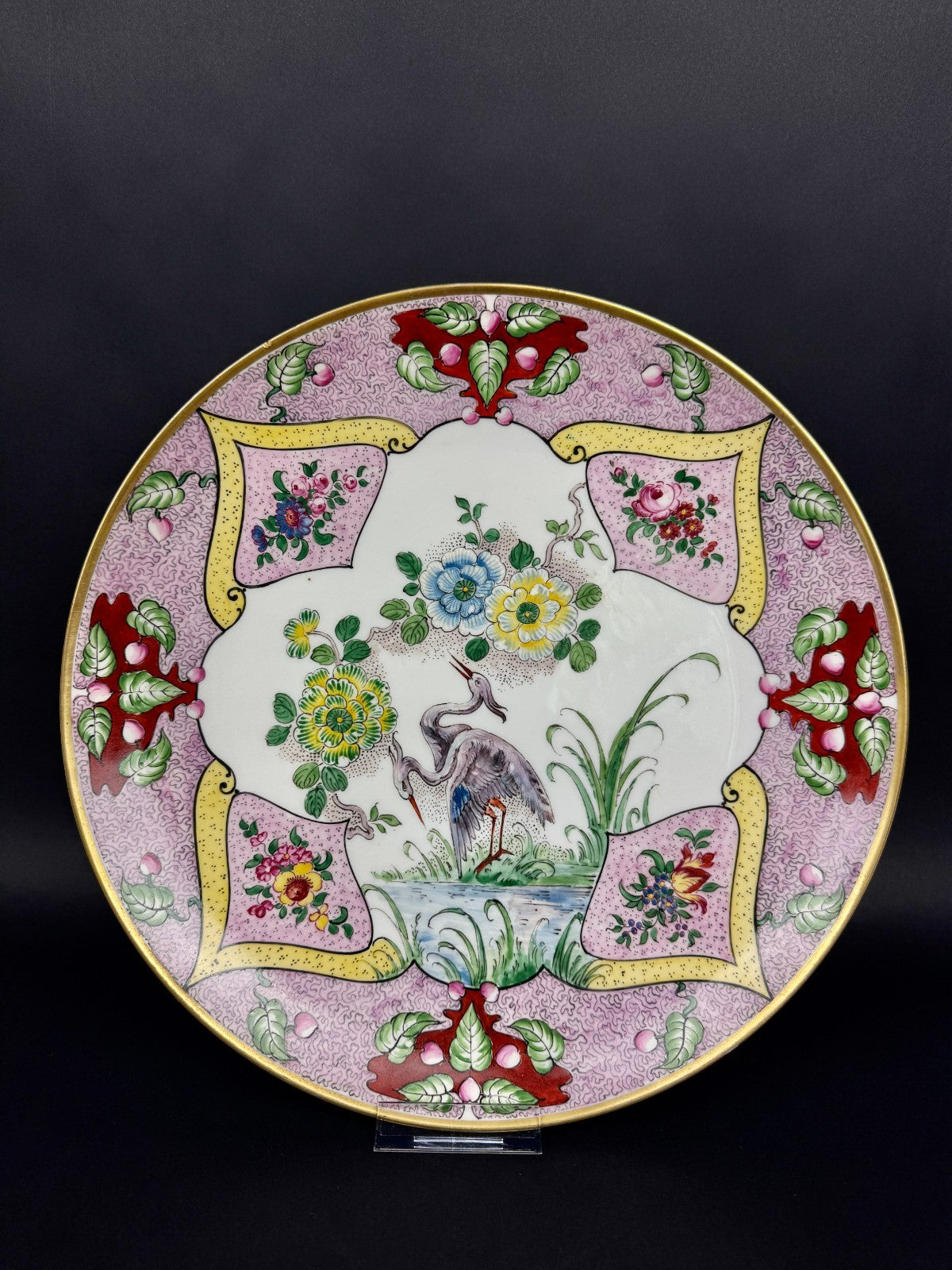 Grande assiette en porcelaine de Limoges Henri Creance
