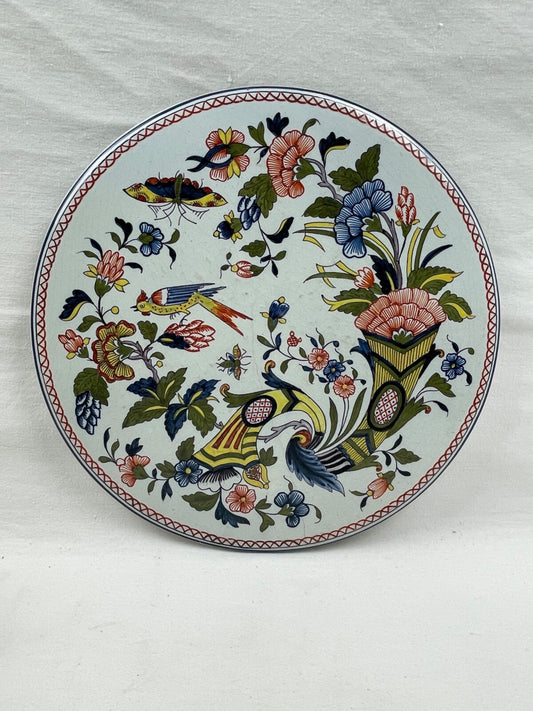 Ancien plat sur pied en faïence de Rouen