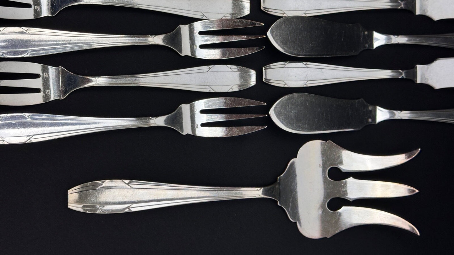 Apollo, Service à Poisson En Métal Argenté