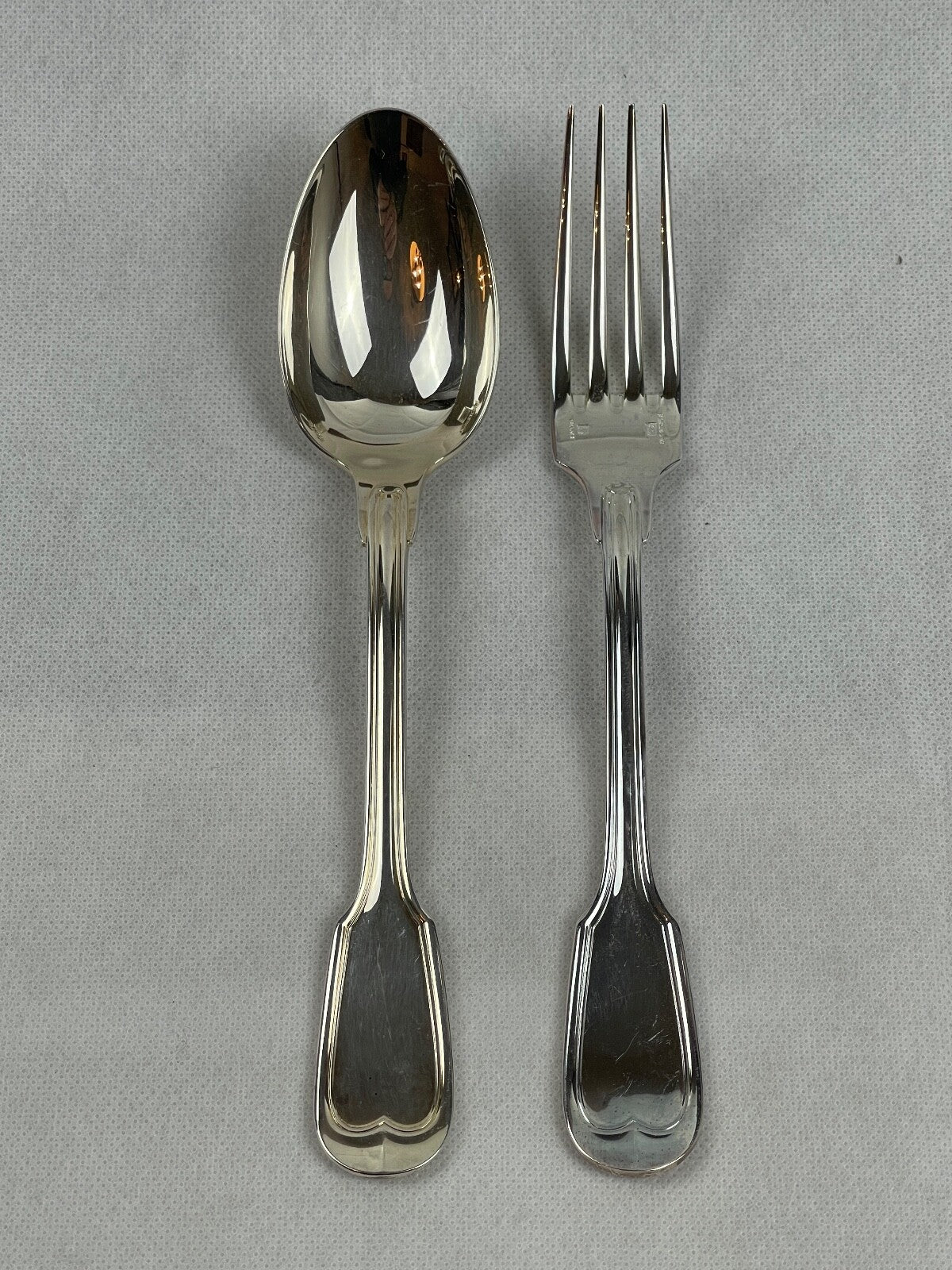 Christofle un couvert au filet - cuillère et fourchette Chinon