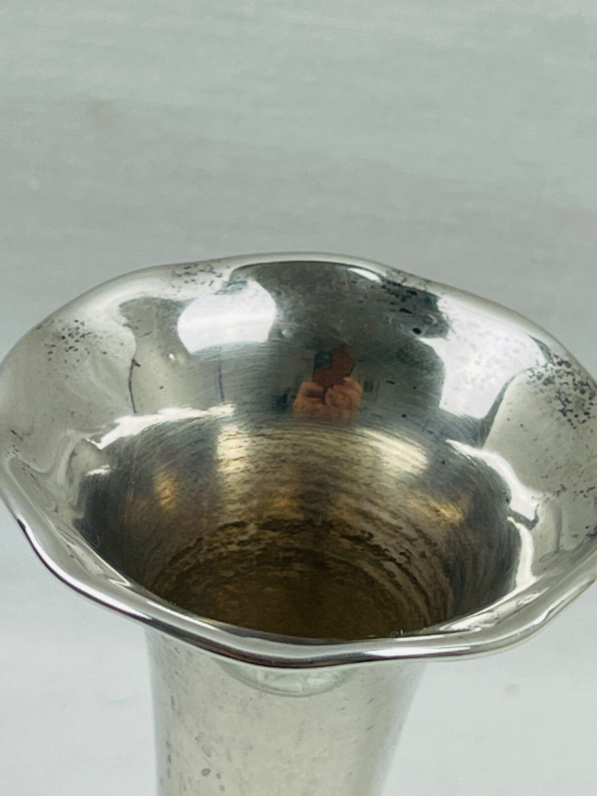 Petit vase en argent espagnol et cristal