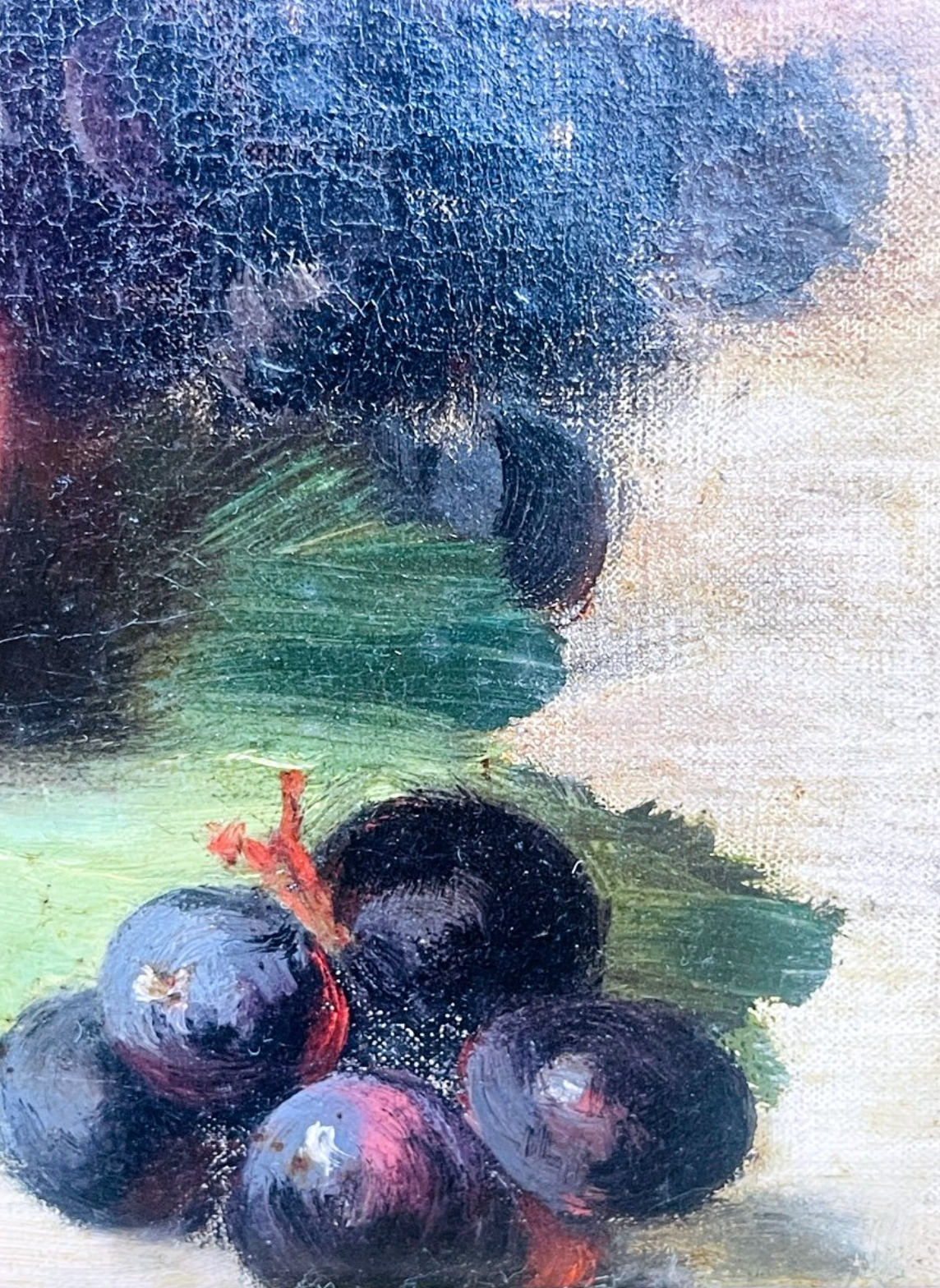 Louise Cécile Descamps-sabouret, Nature Morte Aux Fruits, Huile Sur Toile Signée