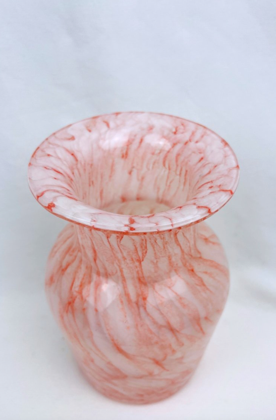 Vase En Verre Marbré Rose, Murano