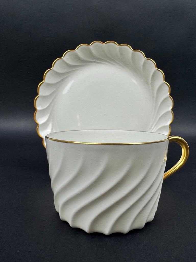 Service à thé en porcelaine blanche "Torsade"  ou "Tors"  Théodore Haviland