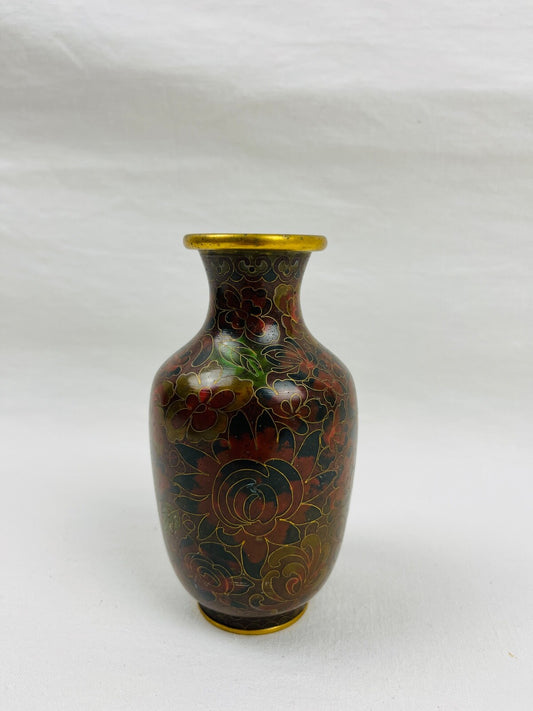 Joli vase en émaux cloisonnés