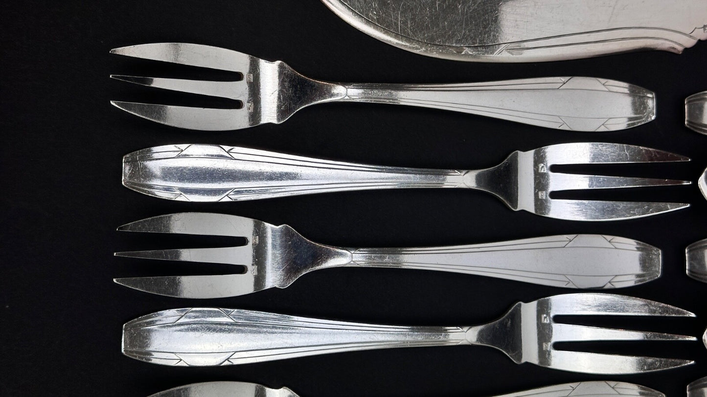 Apollo, Service à Poisson En Métal Argenté