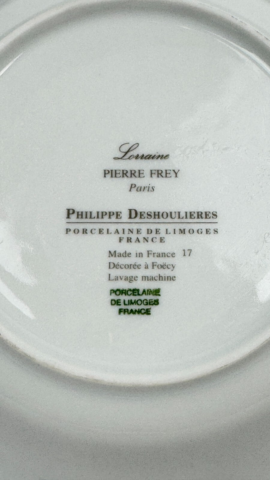 Pierre Frey pour Philippe Deshoulières, 6 assiettes creuses modèle Lorraine