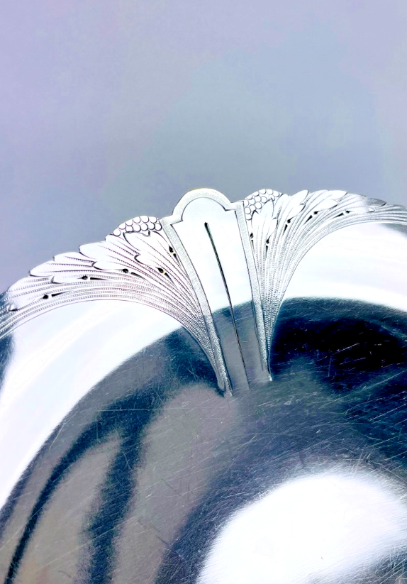 Coupe Sur Pied, Compotier, Centre De Table Art Nouveau Métal Argenté, Phenix