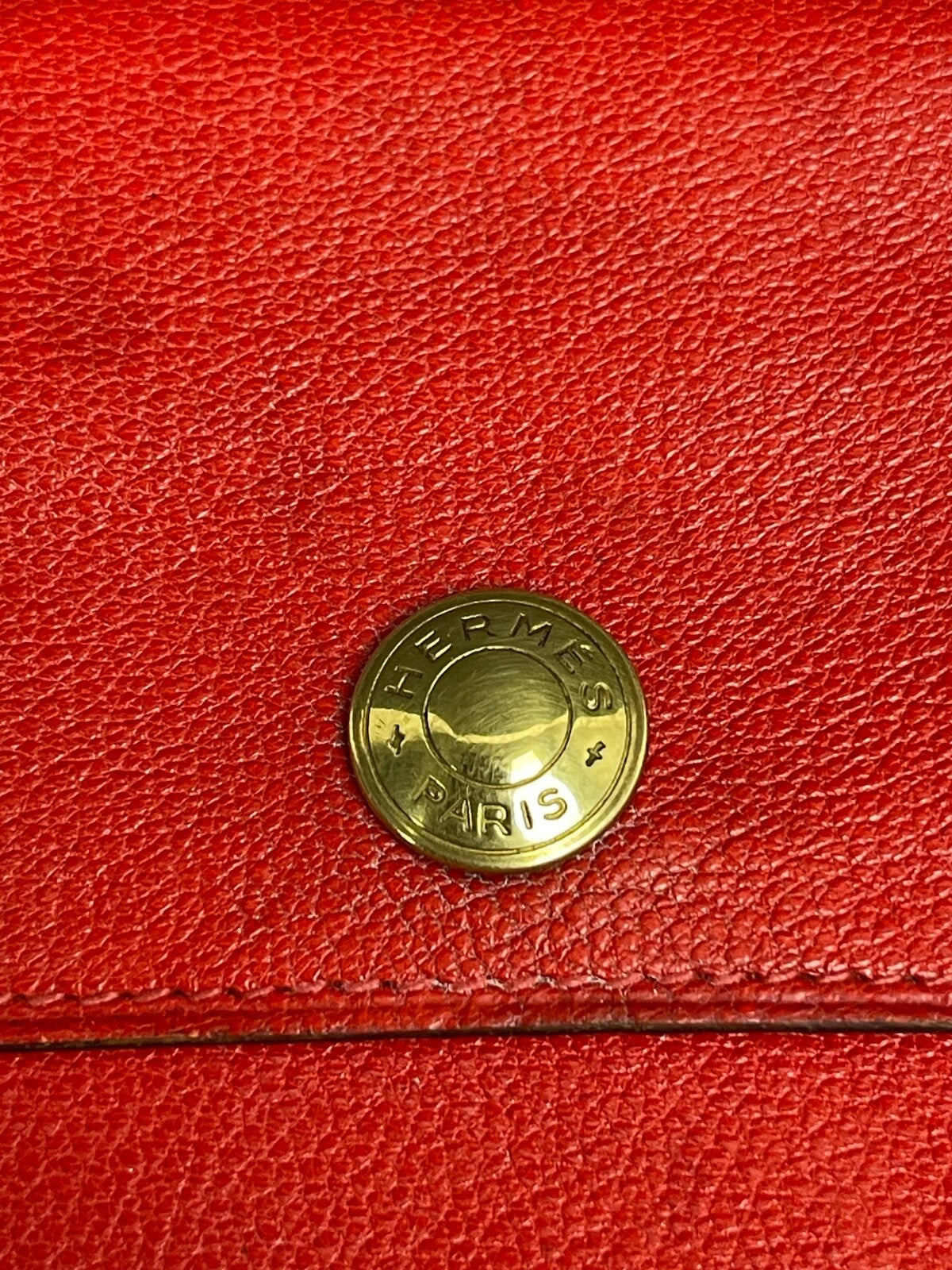 Porte post it Hermès en veau rouge