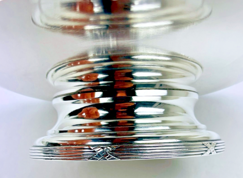 Coupe Sur Pied, Compotier, Centre De Table Art Nouveau Métal Argenté, Phenix